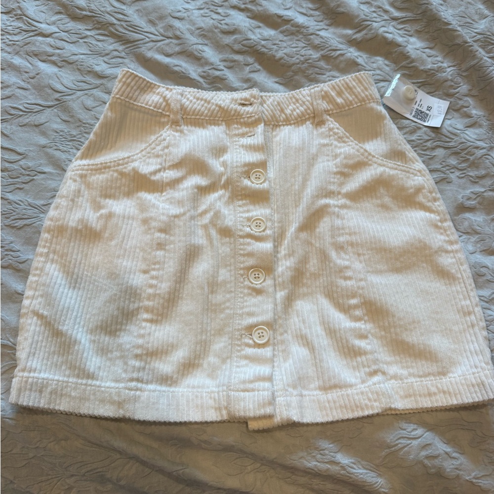 Forever 21 Cream Button-Front Pencil Skirt